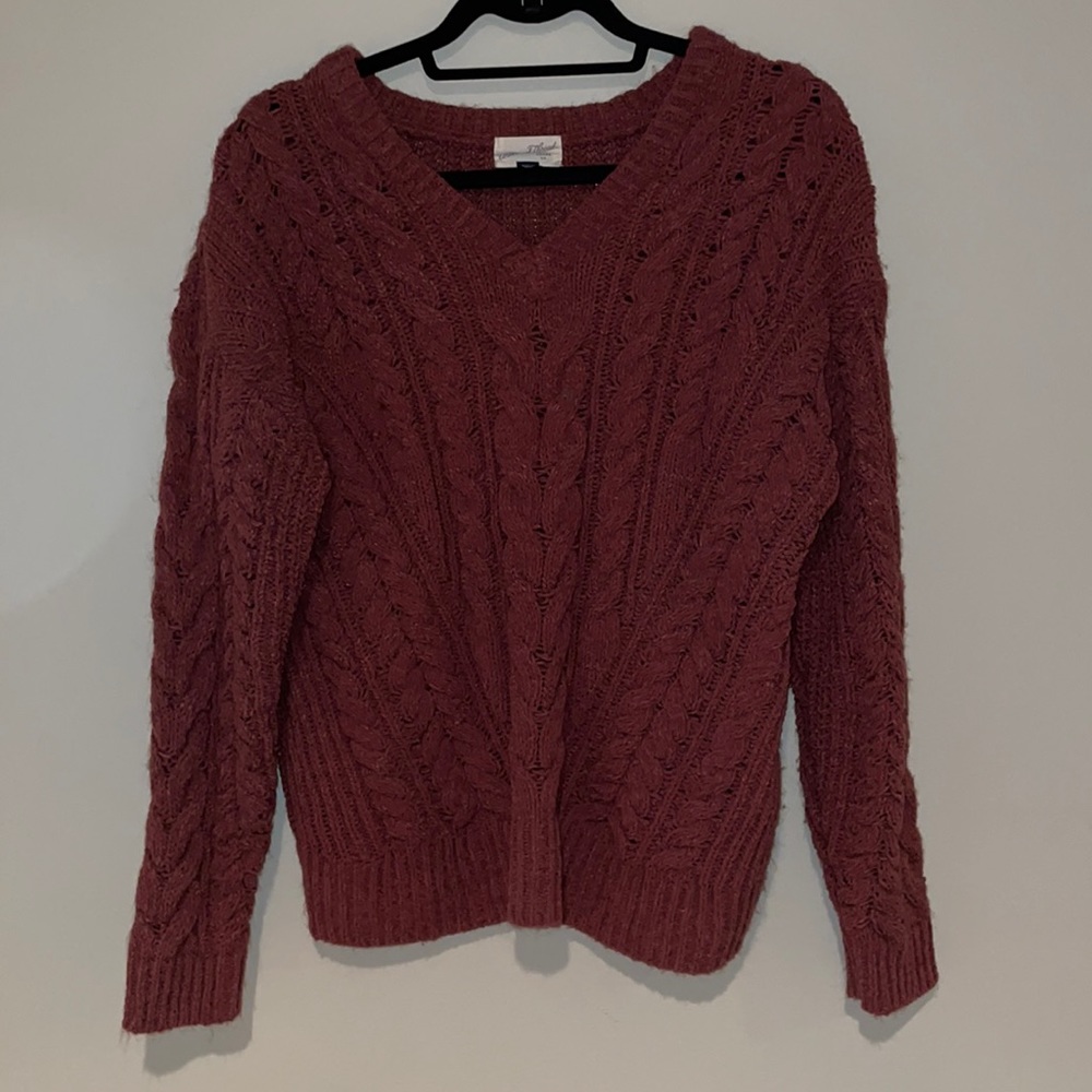 Universal Thread Purple Cable Knit Sweater
